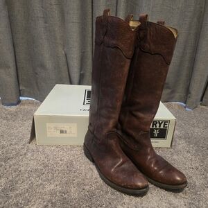 Frye Brown Leather Tall Boots
